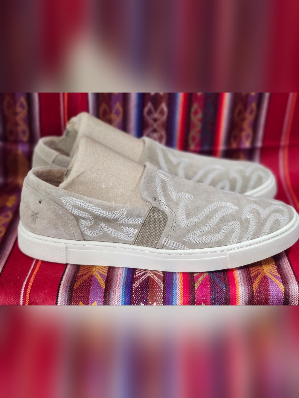 Frye Ivy Primrose Beige Slip On Sneakers Size 6